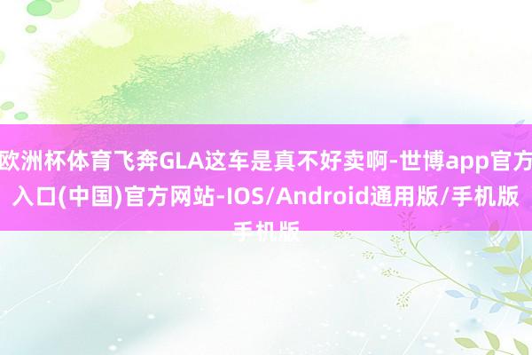 欧洲杯体育飞奔GLA这车是真不好卖啊-世博app官方入口(中国)官方网站-IOS/Android通用版/手机版