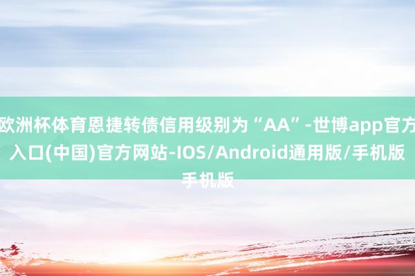 欧洲杯体育恩捷转债信用级别为“AA”-世博app官方入口(中国)官方网站-IOS/Android通用版/手机版