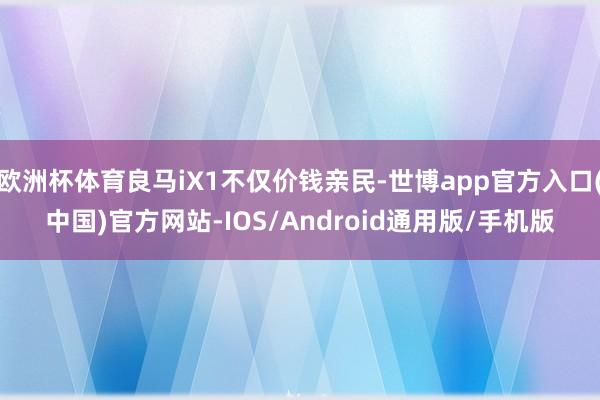 欧洲杯体育良马iX1不仅价钱亲民-世博app官方入口(中国)官方网站-IOS/Android通用版/手机版